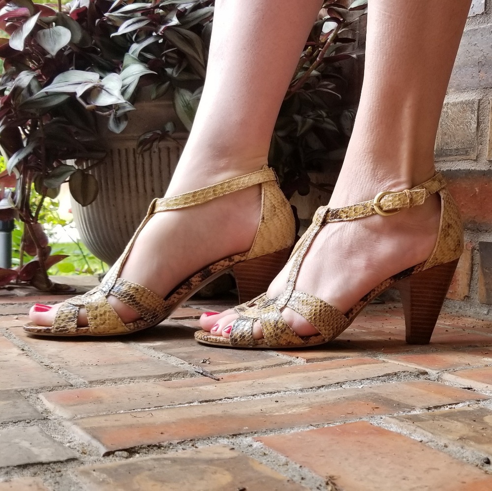 Tahari Giselle Snakeskin Sandals/Heels